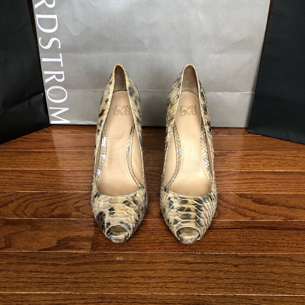 Joan David Peep toe platforms